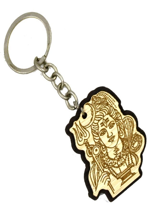 AFH God Lord Shiva (Bholenath) Decorative Wooden Key Chain - Image 2